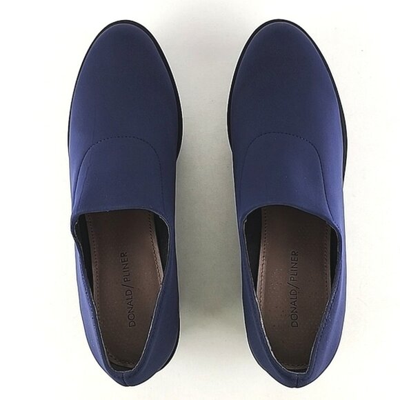 Donald Pliner Women's Cape Blue Black Wedge Platform Shoes Stretch Size 7.5M - Picture 7 of 16